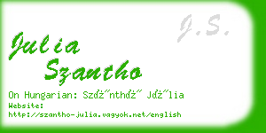 julia szantho business card